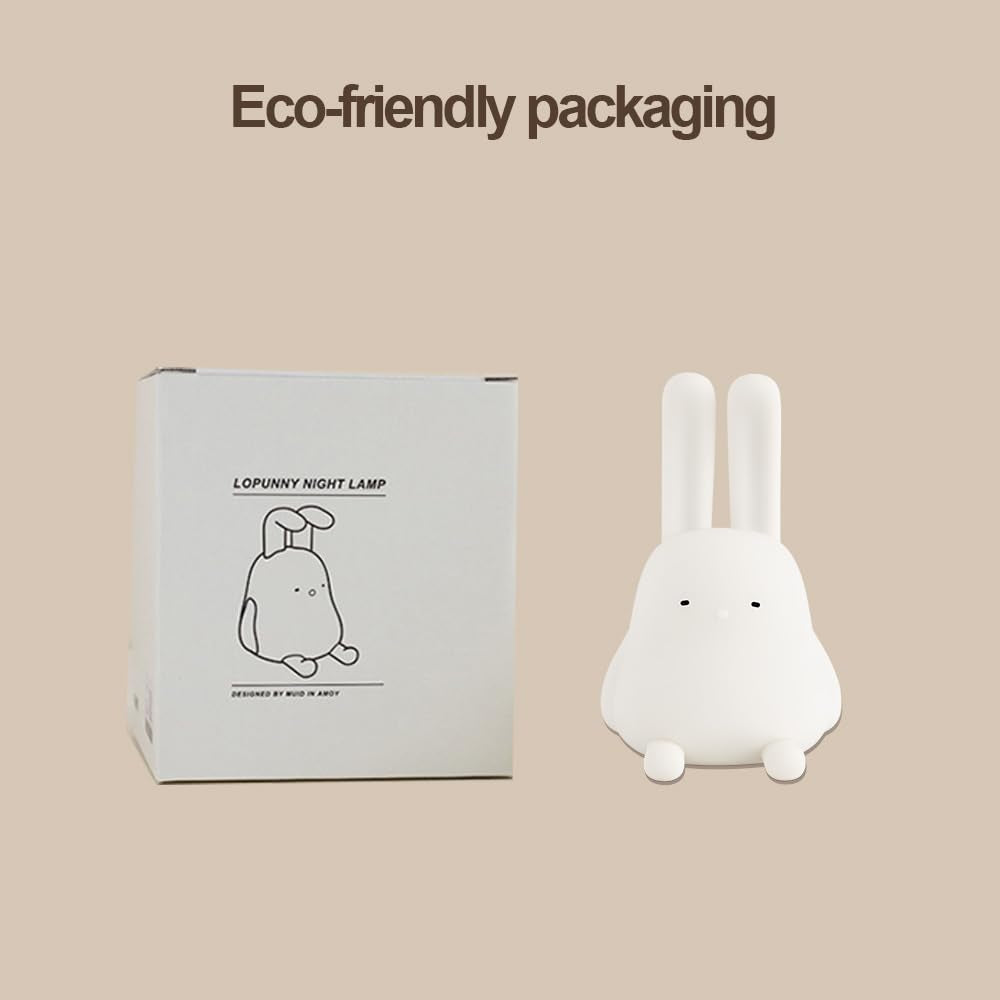 Cute Bunny Lamp, Kawaii LED Desk Decor Nightlight with Phone Stand Feature, Super Squishy Silicone Portable Light with Timer, Xmas Birthday Ideal Gifts for Baby Kid Adult