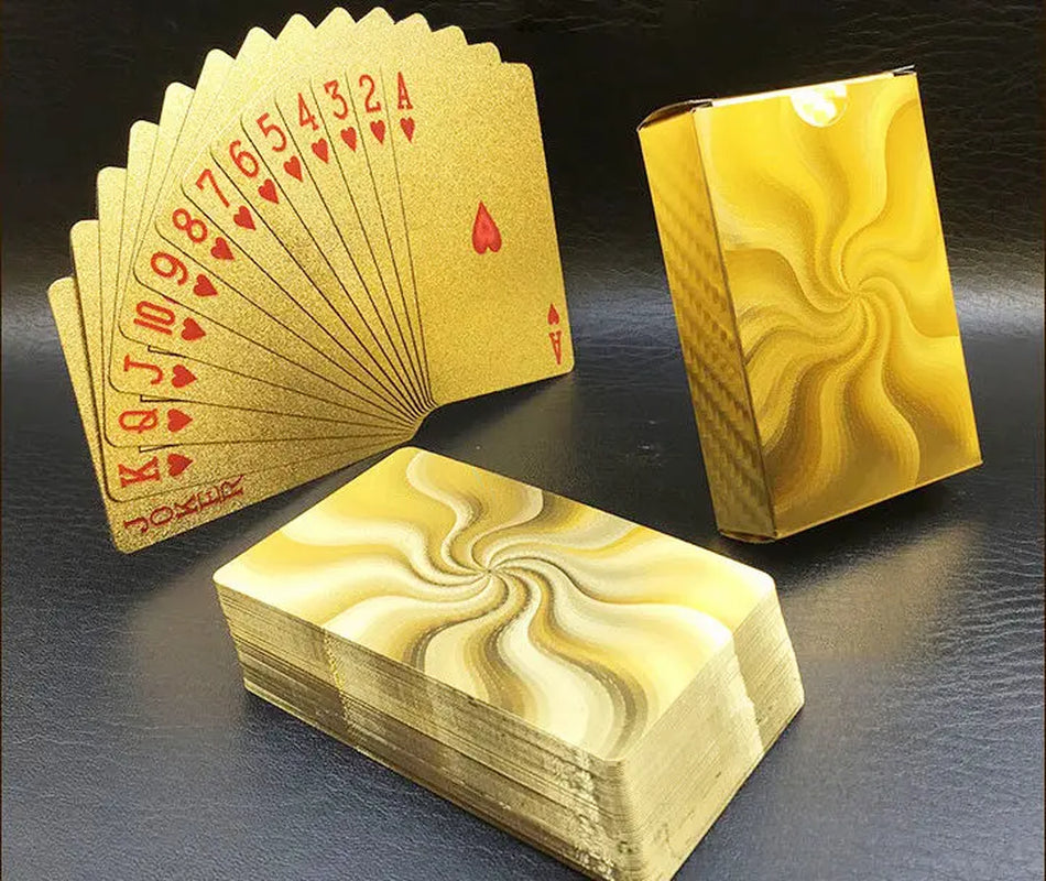 Gold Playing Cards Plastic Poker Game Deck Foil Pokers Pack Magic Cards Waterproof Card Gift Collection Board Game