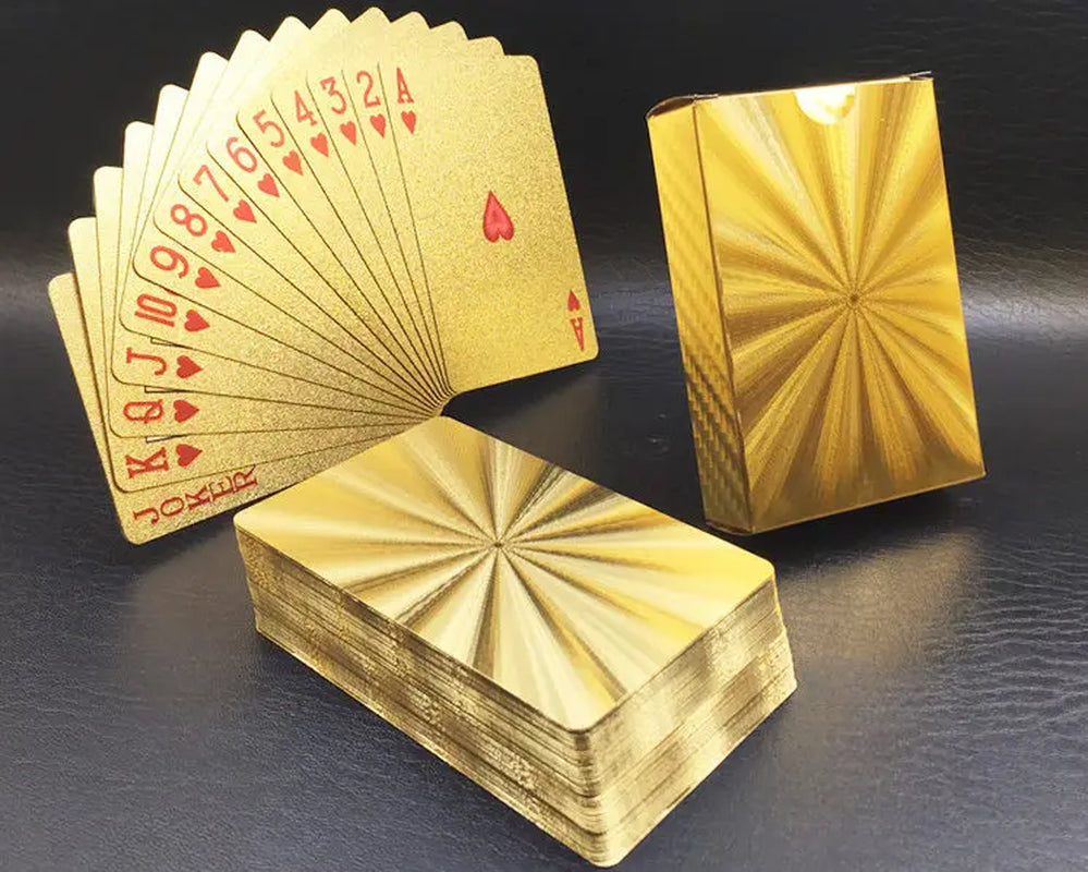 Gold Playing Cards Plastic Poker Game Deck Foil Pokers Pack Magic Cards Waterproof Card Gift Collection Board Game