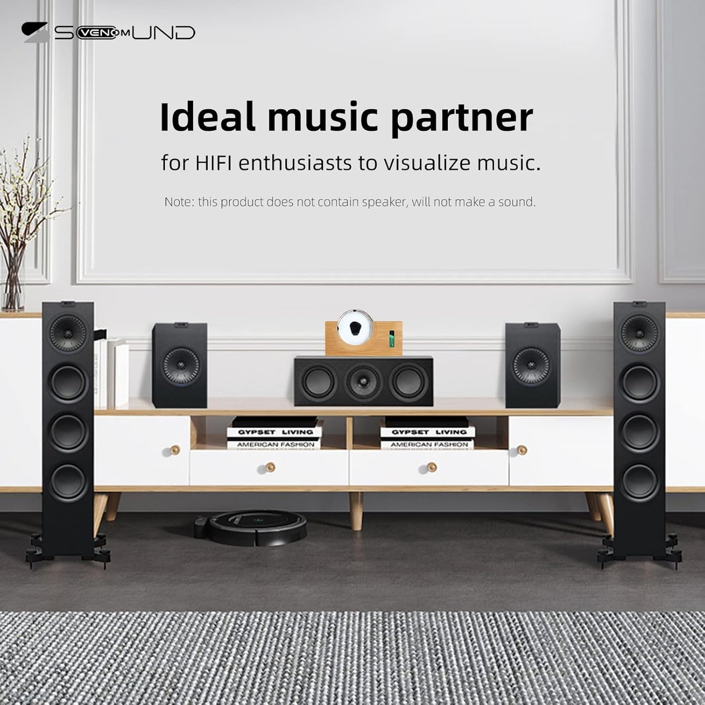 Dancing Ferrofluid with Music Rhythm, Ferrofluid Speaker Music Mate, Symbiote in a Bottle, Ferrofluid Display Lamp, Desktop Decor, Teenager Gifts (Not a Speaker) (Does Not Make Sound)