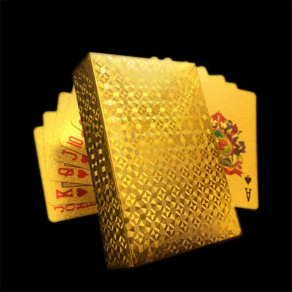 Gold Playing Cards Plastic Poker Game Deck Foil Pokers Pack Magic Cards Waterproof Card Gift Collection Board Game