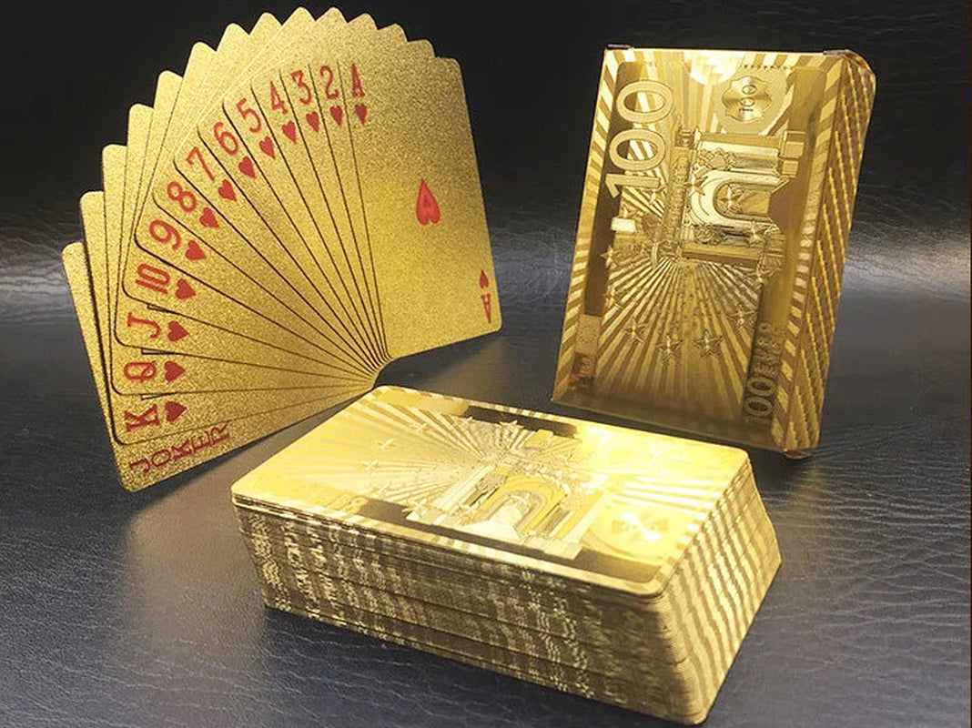 Gold Playing Cards Plastic Poker Game Deck Foil Pokers Pack Magic Cards Waterproof Card Gift Collection Board Game