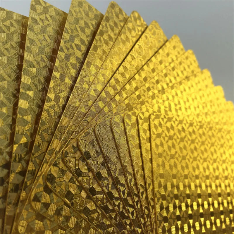 Gold Playing Cards Plastic Poker Game Deck Foil Pokers Pack Magic Cards Waterproof Card Gift Collection Board Game