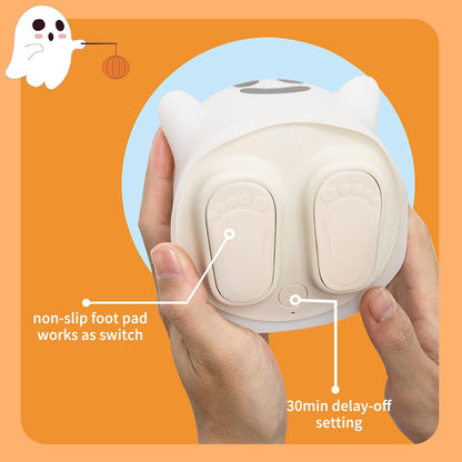 Ghost Night Light, Cute White Night Lamp for Kids Bedroom USB Rechargeable Lamps Adjustable Brightness, Bedside Delay-Off Nightlight for Women Birthday Gift Halloween Christmas