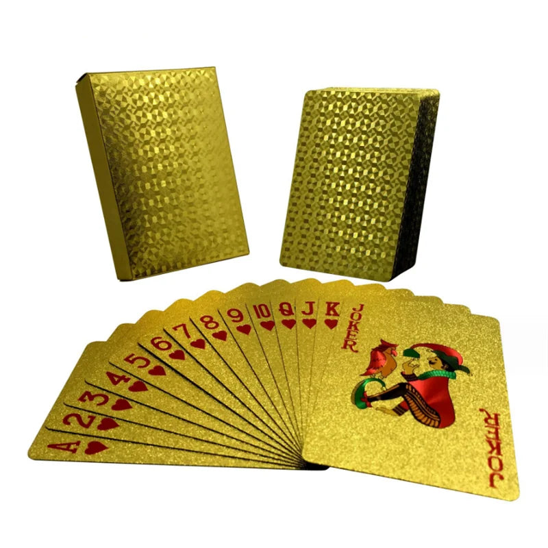 Gold Playing Cards Plastic Poker Game Deck Foil Pokers Pack Magic Cards Waterproof Card Gift Collection Board Game